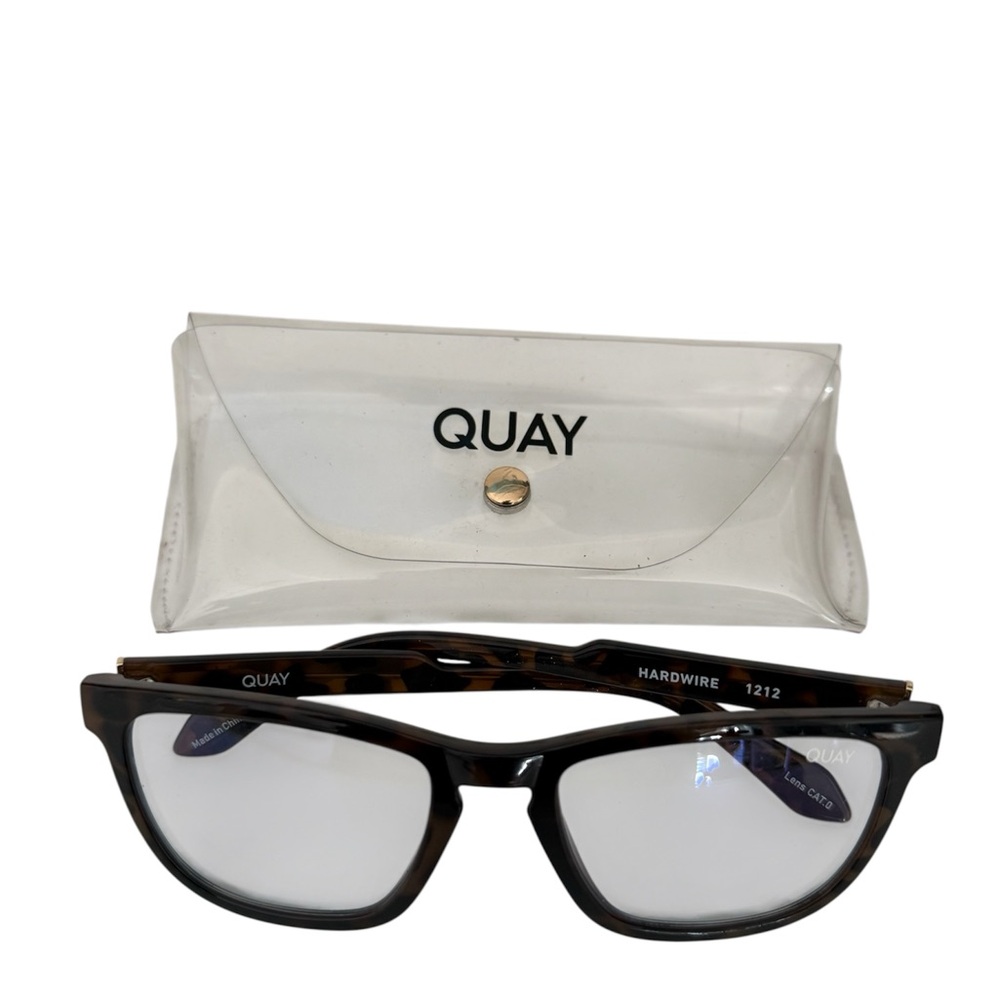 Quay Australia Hardwire 1212 Clear Cat0 Tortoiseshell  Brown Thick Frame Blue Lt